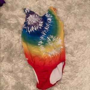 Rainbow gymnastics leotard